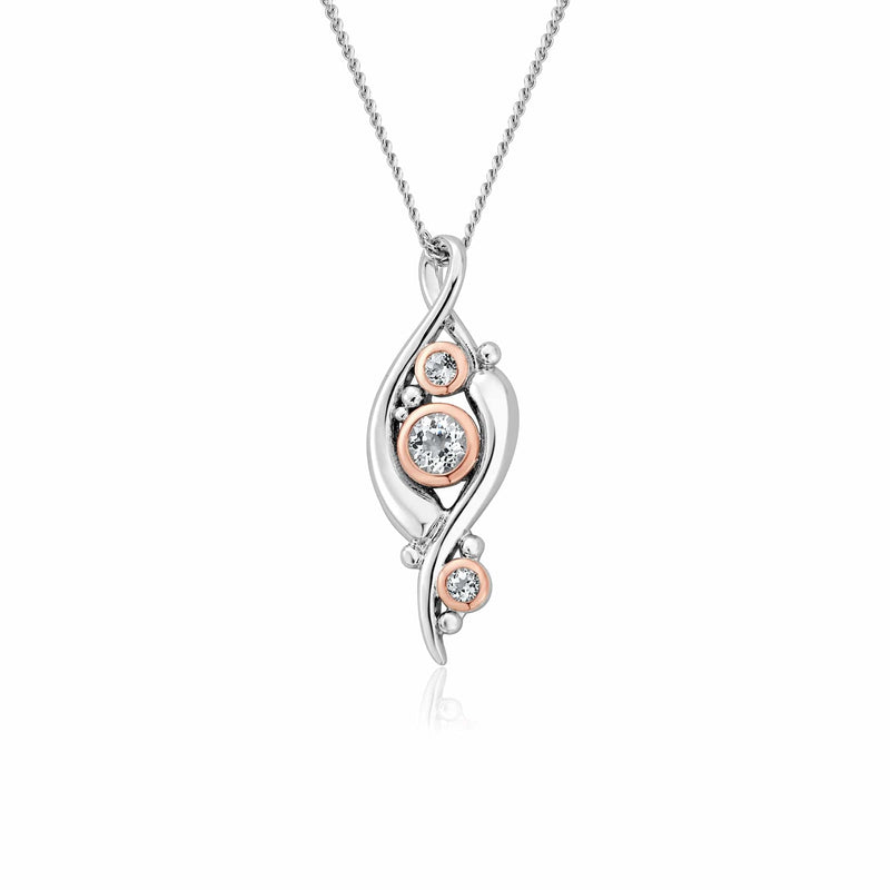 Pistyll Rhaeadr Pendant - Silver/Rose - 3SSWF0345