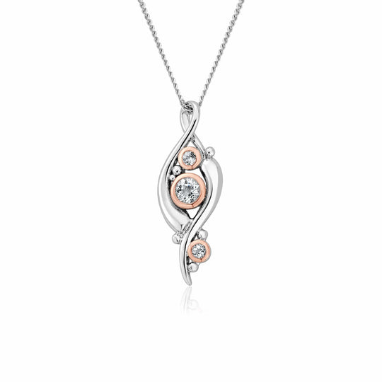 Pistyll Rhaeadr Pendant - Silver/Rose - 3SSWF0345