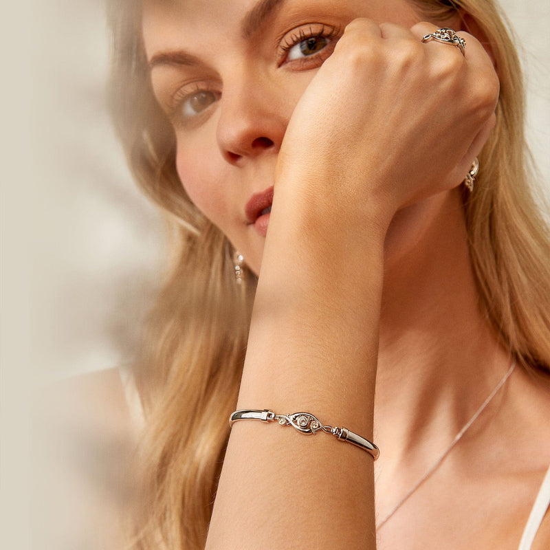 Pistyll Rhaeadr Bangle - Silver/Rose - 3SSWF0347