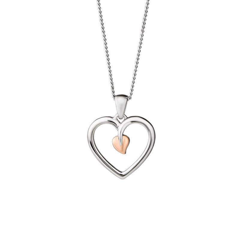 Tree Of Life Heart Pendant - Silver/Rose - 3STLHP7