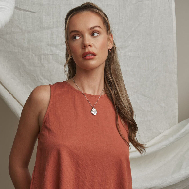 Tree Of Life Half Hoop Earrings - Silver/Rose - 3STOL0203