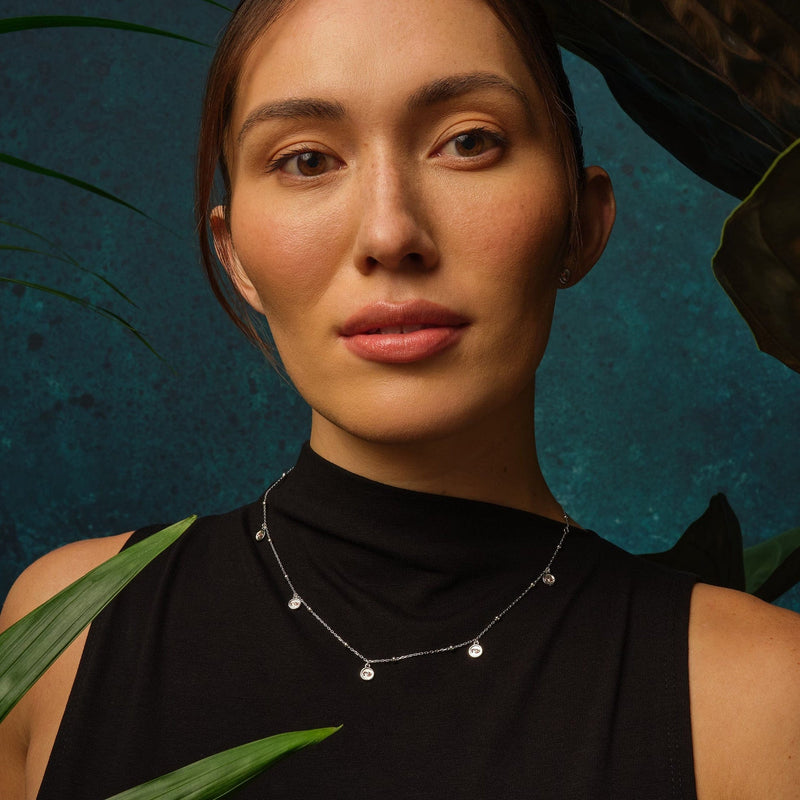 Insignia Drop Necklace - Silver - 3STOL0603