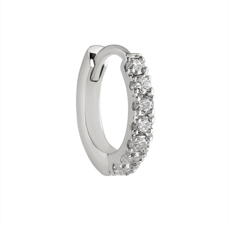 Original Pave Diamond Clicker Hoop - White Gold - HPO-C-WD-WG