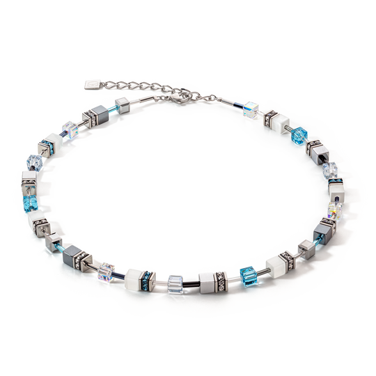 GeoCUBE® Iconic Monochrome Necklace, Aqua - 4012/10-2000