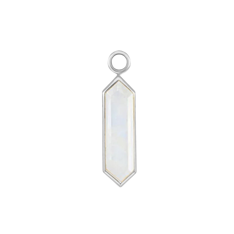 Moonstone Hexa Plaque - 9ct White Gold - HEX-MO-WG