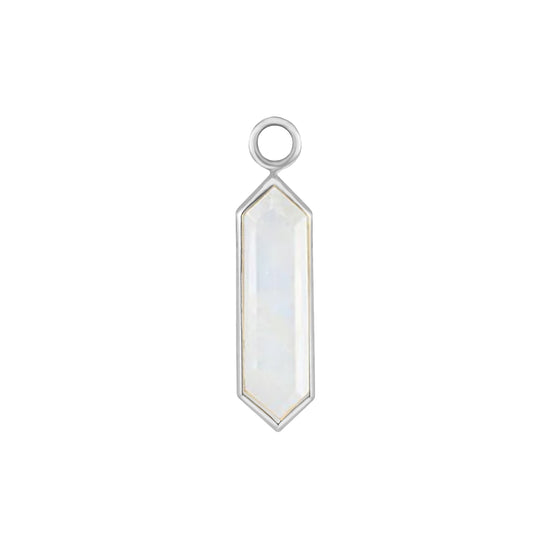 Moonstone Hexa Plaque - 9ct White Gold - HEX-MO-WG