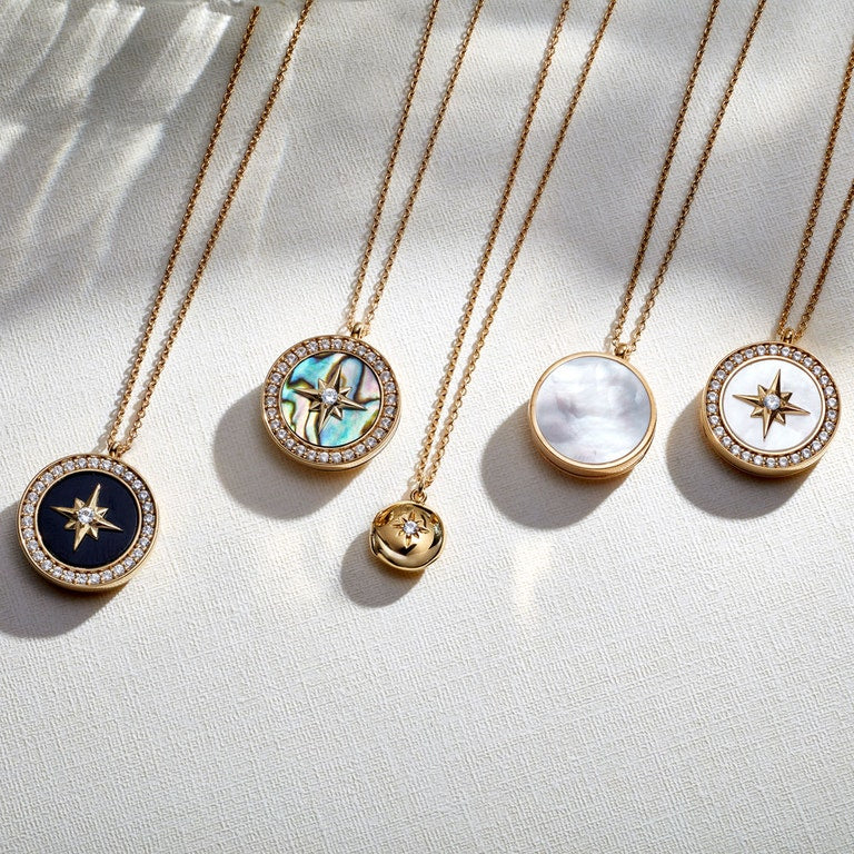 Large Polaris Mother of Pearl Locket - Gold - 50036YWTN