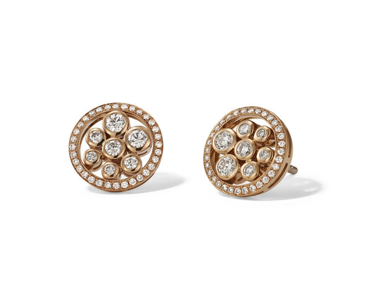 Circular Diamond Stud Earrings, 0.55ct - 18ct Yellow Gold