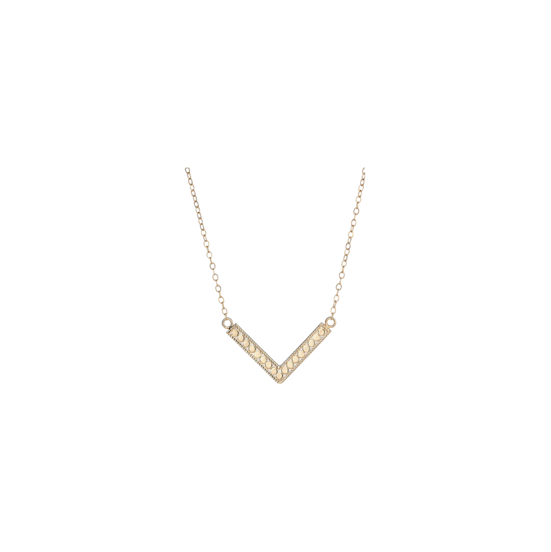 Small V Necklace - Gold
