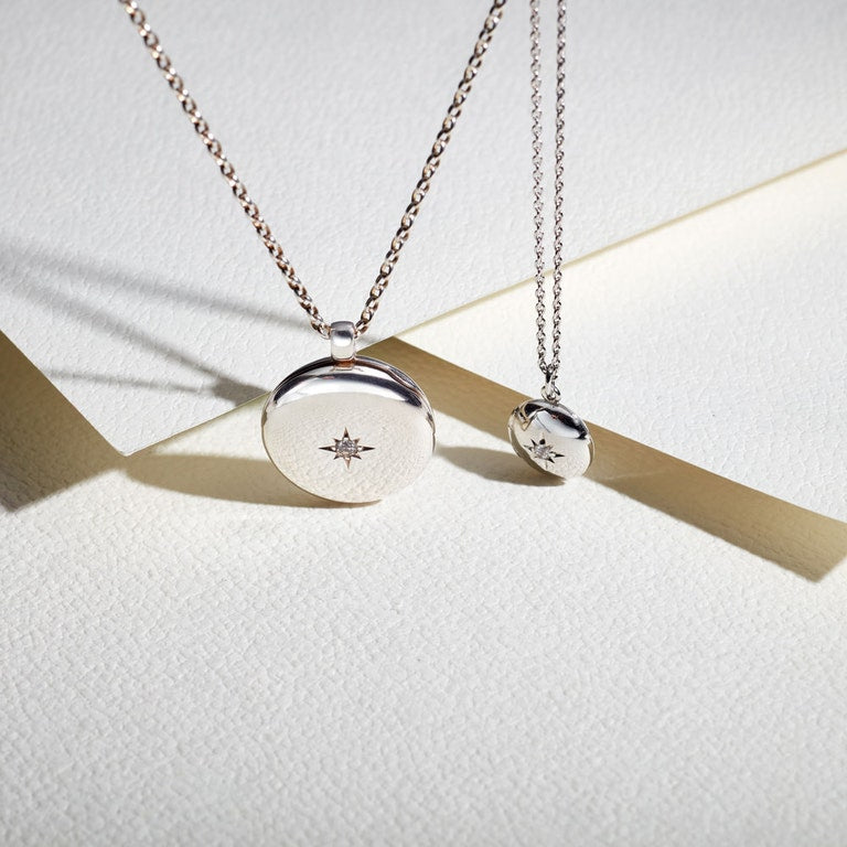 Biography Mini Locket Necklace - Silver - 41025SNON