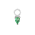 Claw Set Pear Cut Emerald Plaque - 9ct White Gold - PE-C-EM-WG
