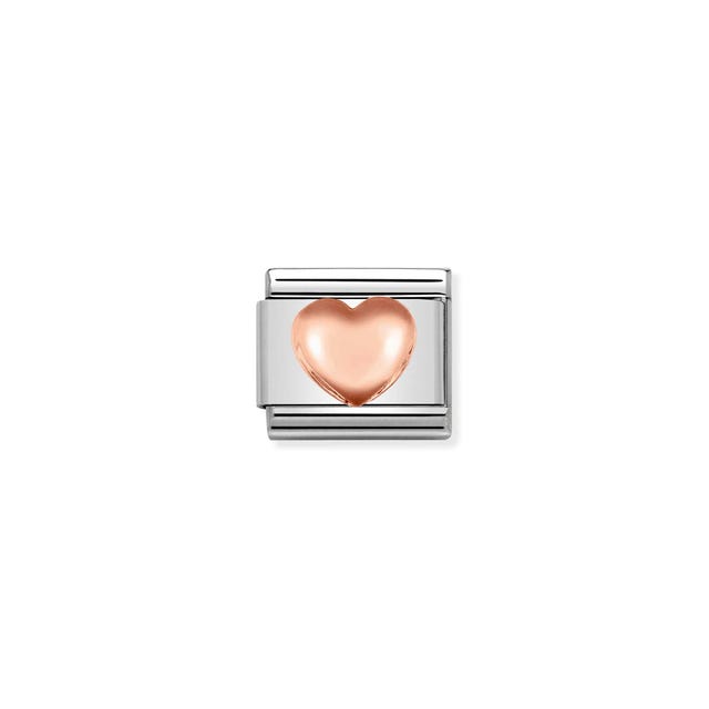 Classic Raised Heart Link - Rose Gold - 430104/22