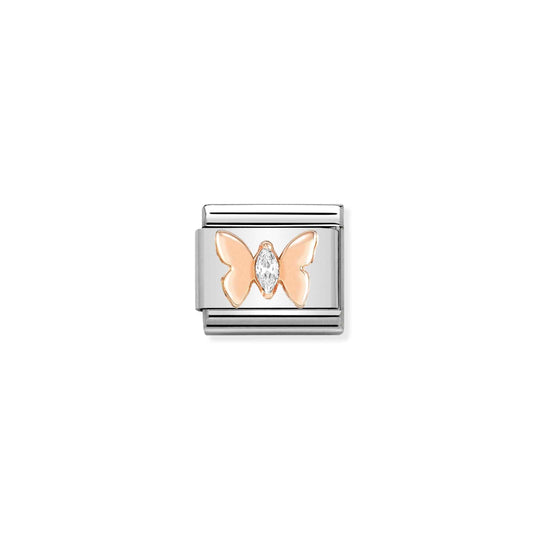 Composable Butterfly With Stone Link - Rose Gold - 430305/19