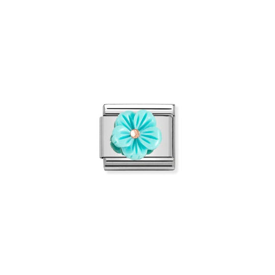 Composable Classic Turquoise Flower Link - 430510/04