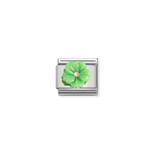 Composable Green Mother Of Pearl Flower Link - 430510/10