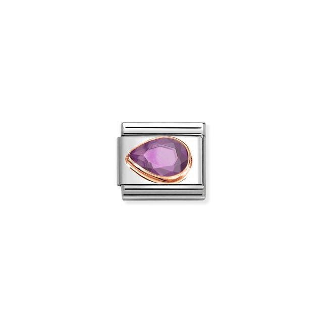 Composable Classic Violet Stone Drop, Left - Rose Gold - 430605/001