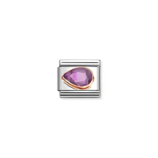 Composable Classic Violet Stone Drop, Left - Rose Gold - 430605/001