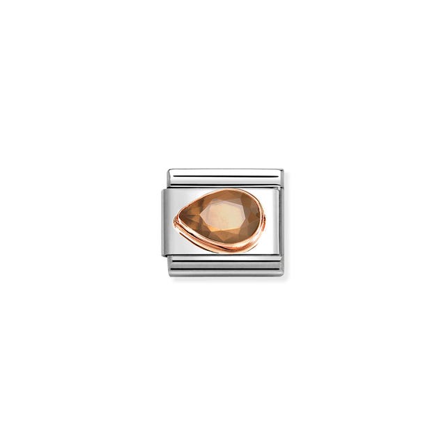 Composable Classic Smokey Stone Drop Link, Left - Rose Gold - 430605/012