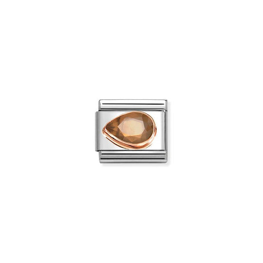 Composable Classic Smokey Stone Drop Link, Left - Rose Gold - 430605/012