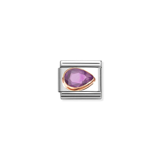 Composable Classic Violet Stone Drop Link, Right - Rose Gold - 430606/001
