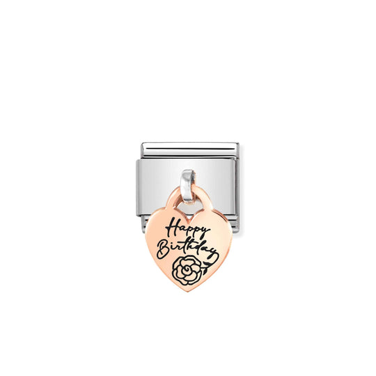 Composable Classic Happy Birthday Pendant Link - Rose Gold - 431803/06