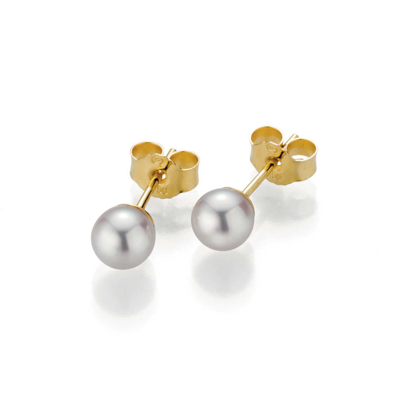Akoya Pearl Stud Earrings, 5-5.5mm - 18ct Yellow Gold - 5-23689-01