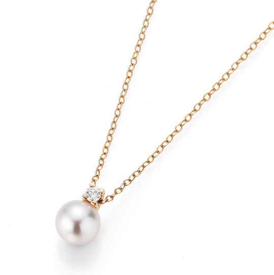 Akoya Pearl & Diamond Pendant - 18ct Rose Gold - 5-22006-03
