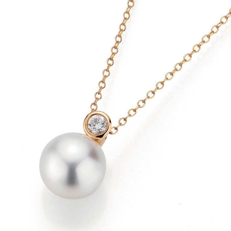 Southsea Cultured Pearl & Diamond Pendant - 18ct Rose Gold - 5-22007-07