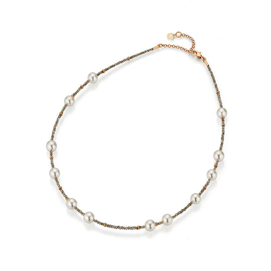 Akoya Pearl & Diamond Necklace - 18ct Rose Gold - 5-22418-01