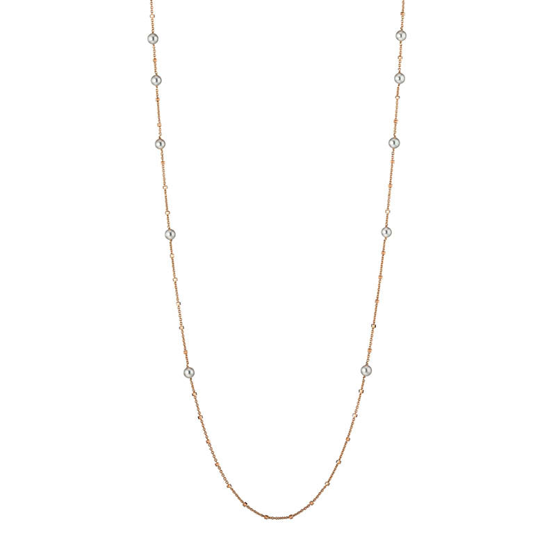 Akoya Pearl Chain Necklace - 18ct Rose Gold - 5-23021-01