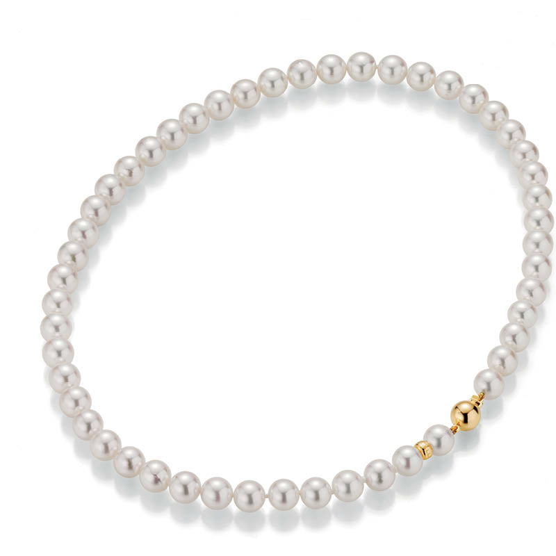 Akoya Pearl Necklace - 18ct Yellow Gold - 5-22448-16