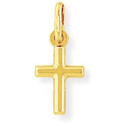 Polished Plain Cross Pendant - 9ct Yellow Gold