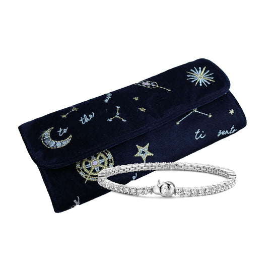 Festive Tennis Bracelet Set - Silver - 4858ZI