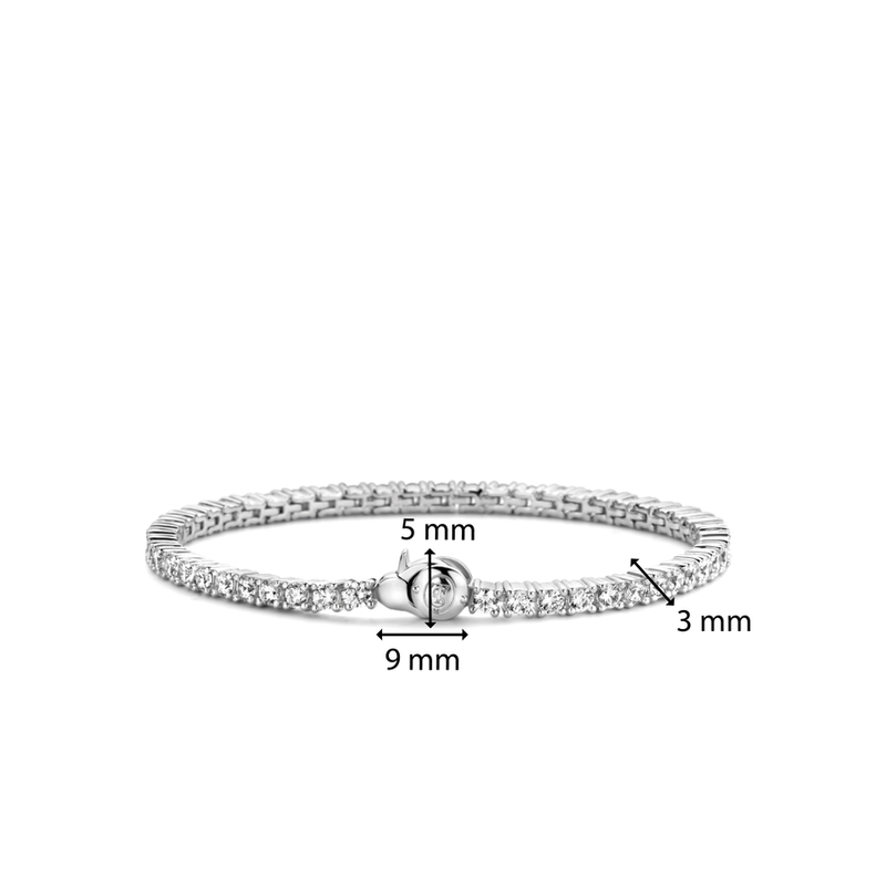 Festive Tennis Bracelet Set - Silver - 4858ZI