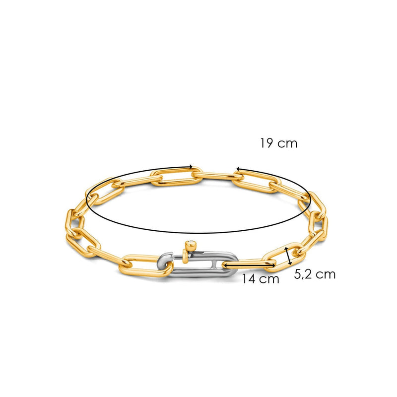 Interlocking Links Bracelet Set with Cosmic Jewellery Roll - Gold - 4859SY