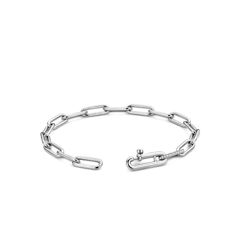 Interlocking Links Bracelet Set with Cosmic Jewellery Roll - Silver - 4589ZI