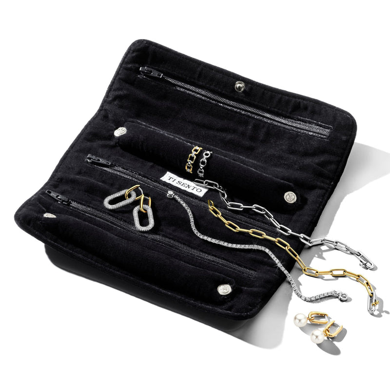 Interlocking Links Bracelet Set with Cosmic Jewellery Roll - Silver - 4589ZI