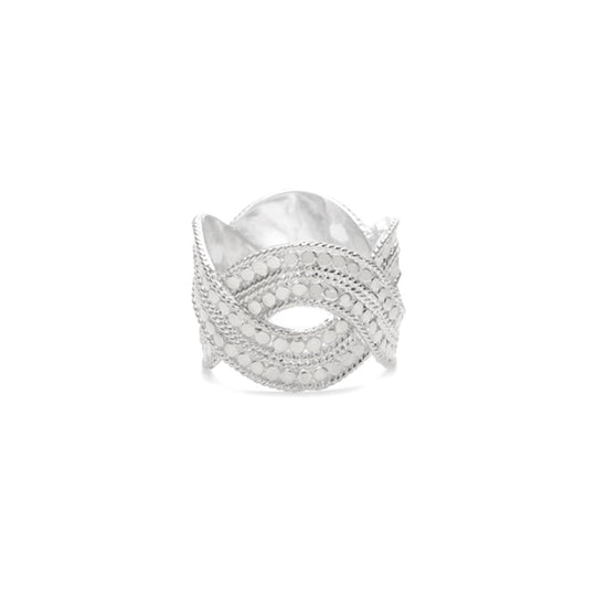 Classic Woven Band Ring - Silver - 498RGT-SLV