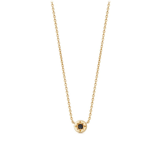 Polaris Black Spinel Star Set Pendant - Gold - 50032YBKN