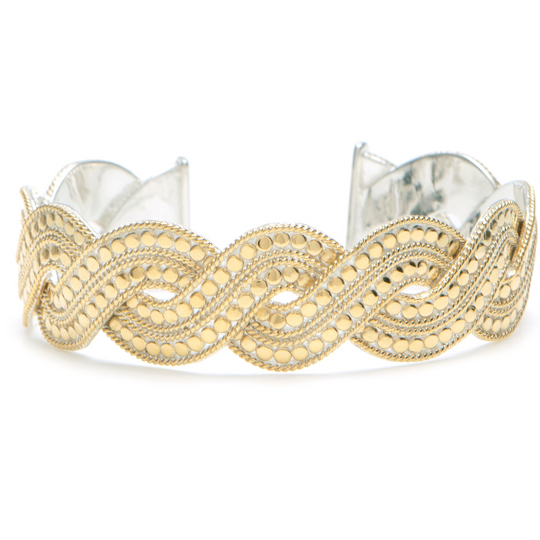Timor Skinny Woven Cuff Bangle - Gold - 501CGT