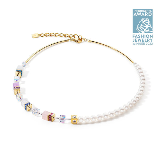 GeoCUBE® Precious Fusion Pearls Necklace, Multicolour Pastel - 5086/10-1522