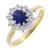 18ct Yellow Gold Sapphire & Diamond Cluster Ring