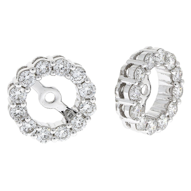 18ct White Gold Diamond Halo Earring Jackets, 0.61ct
