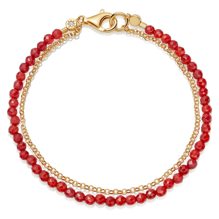 Biography Red Agate Bracelet - Gold - 55000YRDB