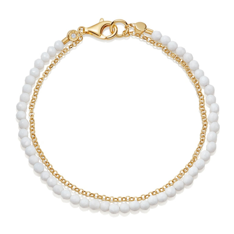 Biography White Agate Bracelet - Gold - 55000YWTB