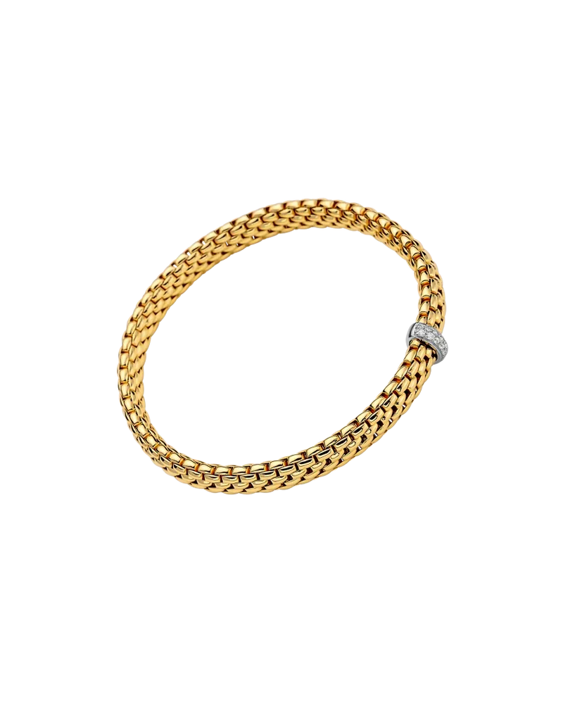 Vendome Bracelet With Diamonds, Medium - 18ct Yellow Gold - 560BBBRM-GB