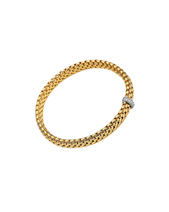 Vendome Bracelet With Diamonds, Medium - 18ct Yellow Gold - 560BBBRM-GB
