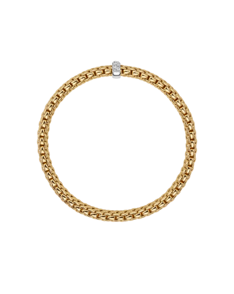 Vendome Bracelet With Diamonds, Medium - 18ct Yellow Gold - 560BBBRM-GB
