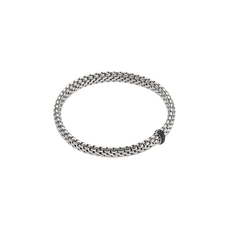 Vendome Black Diamond Bracelet, Large - 18ct White Gold - 560B-BBR1L-B