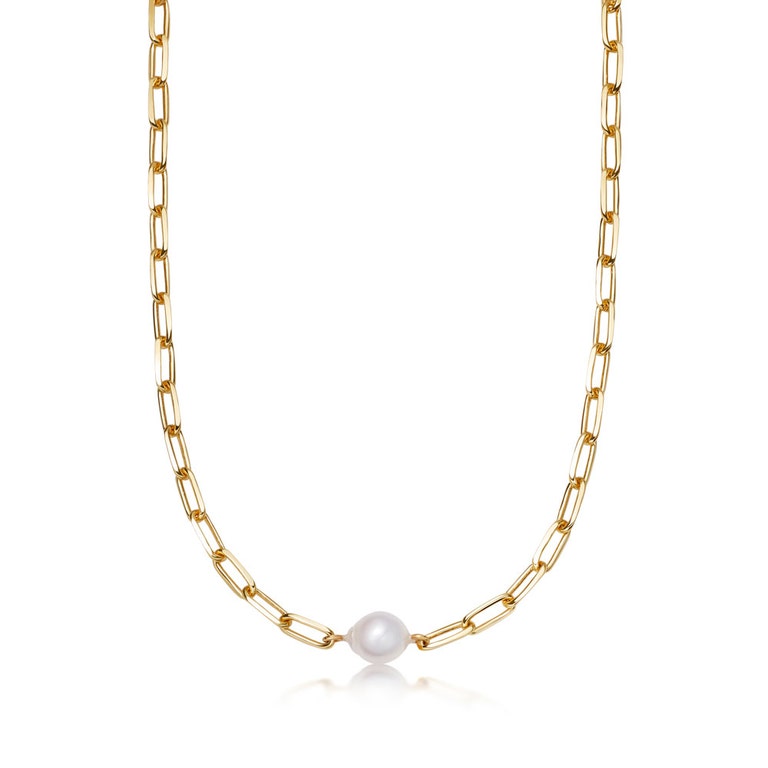 Celestial Single Pearl Necklace - Gold - 56116YWTN